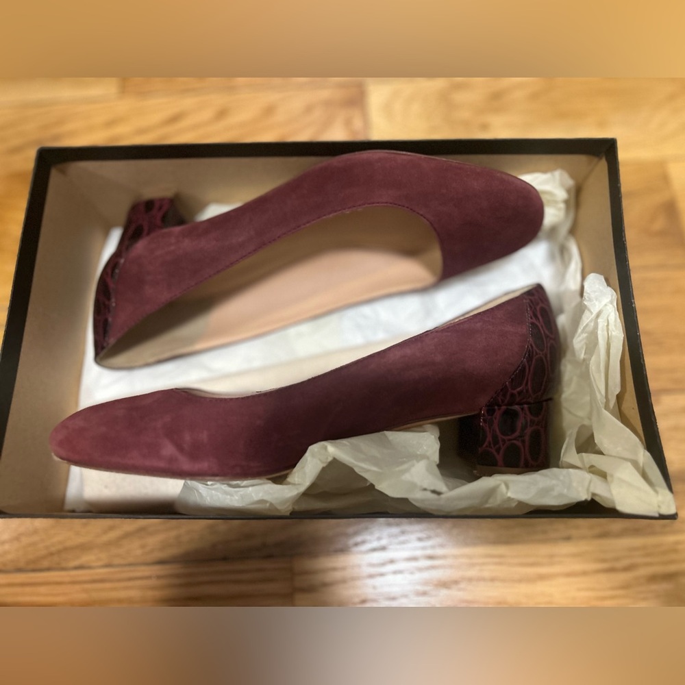 J. Crew Burgundy Suede Heels